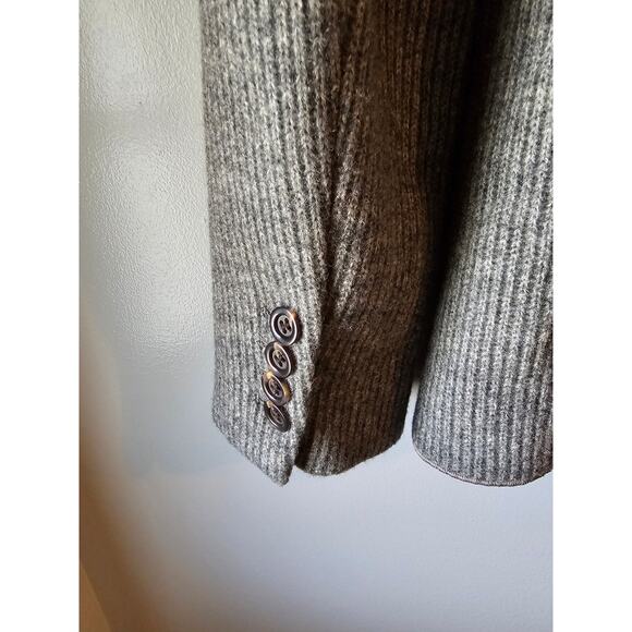 Ann Taylor Hutton Blazer Gray Sweater Knit Wool Blend sz 6 one button - Picture 8 of 14